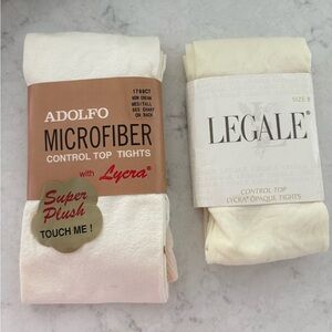 Adolfo Cream Microfiber Control Top Tights and Legale control top opaque tights